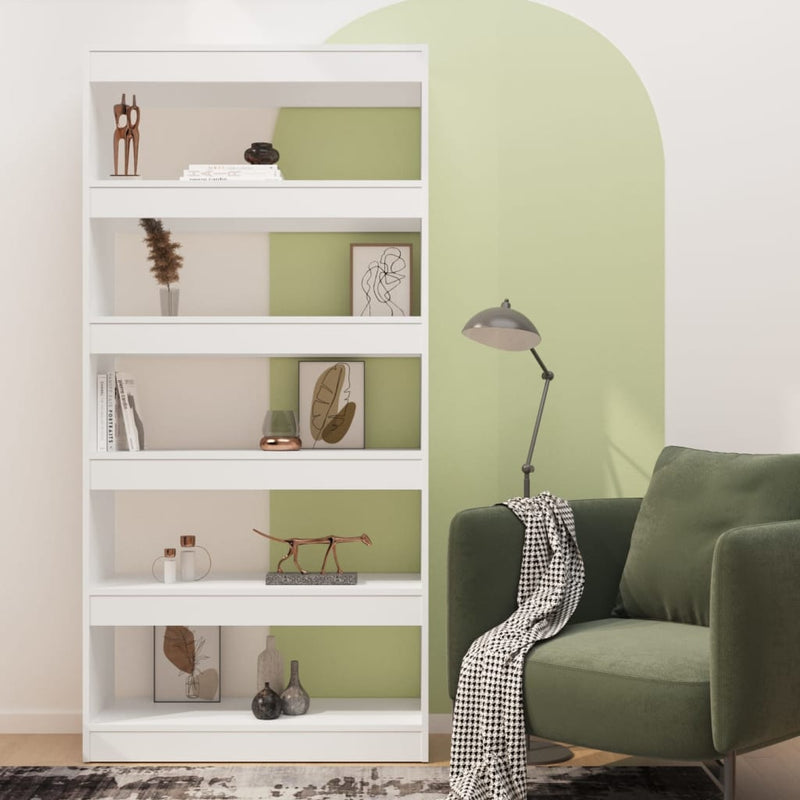 Bücherregal/Raumteiler Weiß 80x30x166 cm Holzwerkstoff