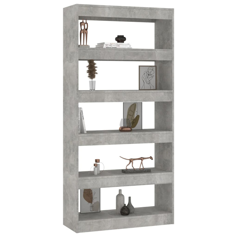 Bücherregal/Raumteiler Betongrau 80x30x166 cm Spanplatte