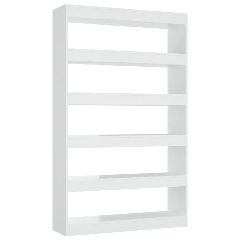 Bücherregal/Raumteiler Hochglanz-Weiß 100x30x166 cm