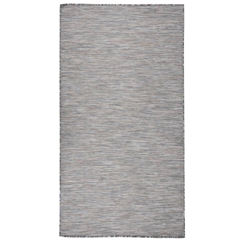 Outdoor-Teppich Flachgewebe 80x150 cm Braun und Schwarz