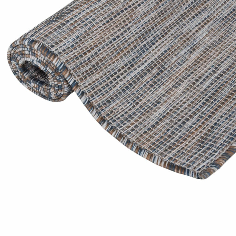 Outdoor-Teppich Flachgewebe 80x150 cm Braun und Schwarz