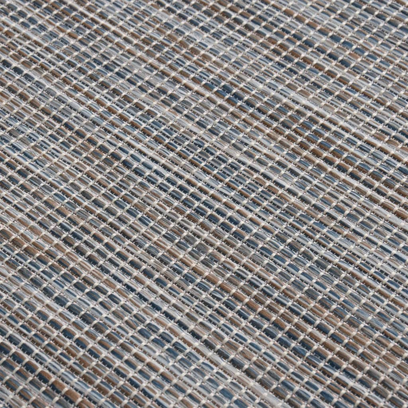 Outdoor-Teppich Flachgewebe 80x150 cm Braun und Schwarz
