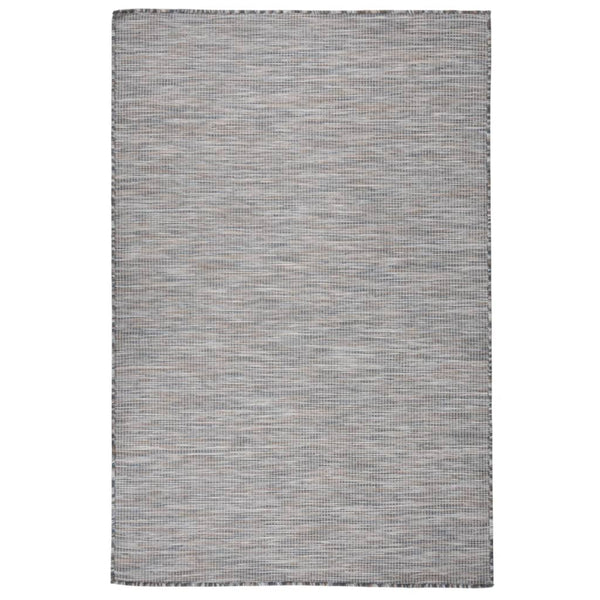 Outdoor-Teppich Flachgewebe 120x170 cm Braun und Schwarz