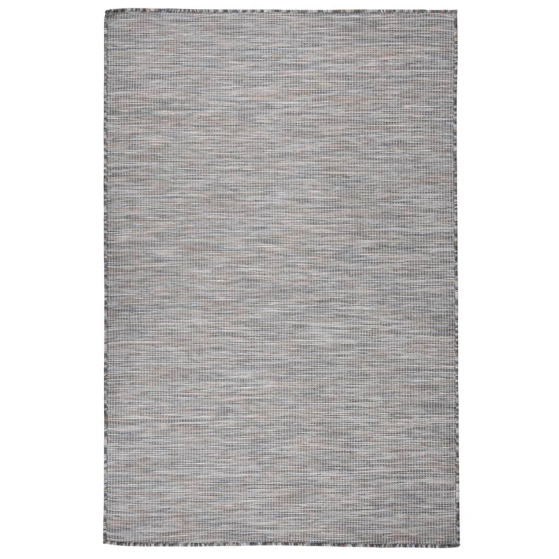 Outdoor-Teppich Flachgewebe 120x170 cm Braun und Schwarz