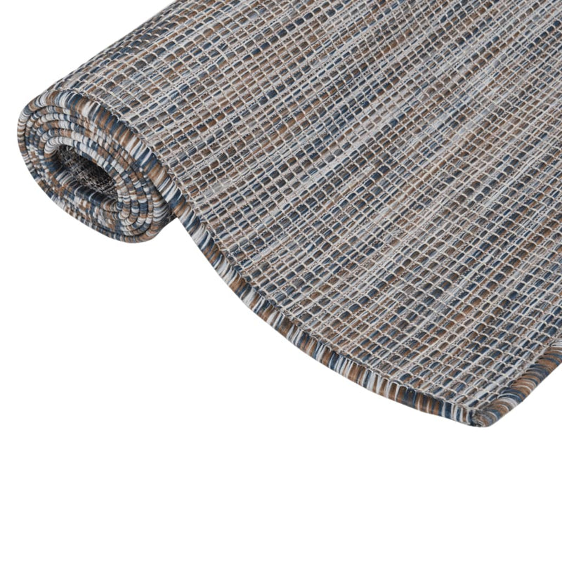 Outdoor-Teppich Flachgewebe 120x170 cm Braun und Schwarz