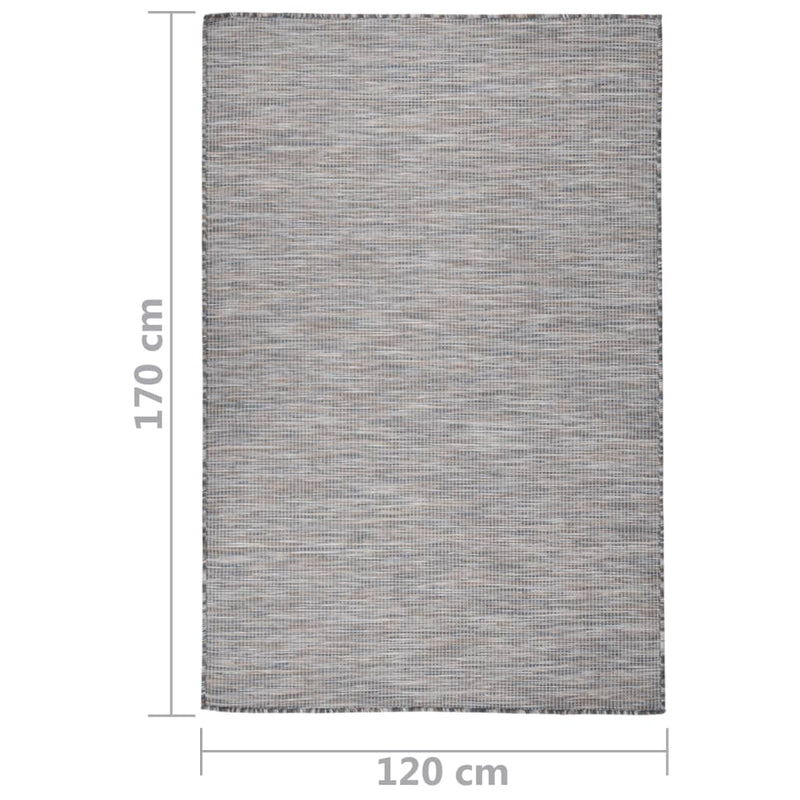 Outdoor-Teppich Flachgewebe 120x170 cm Braun und Schwarz