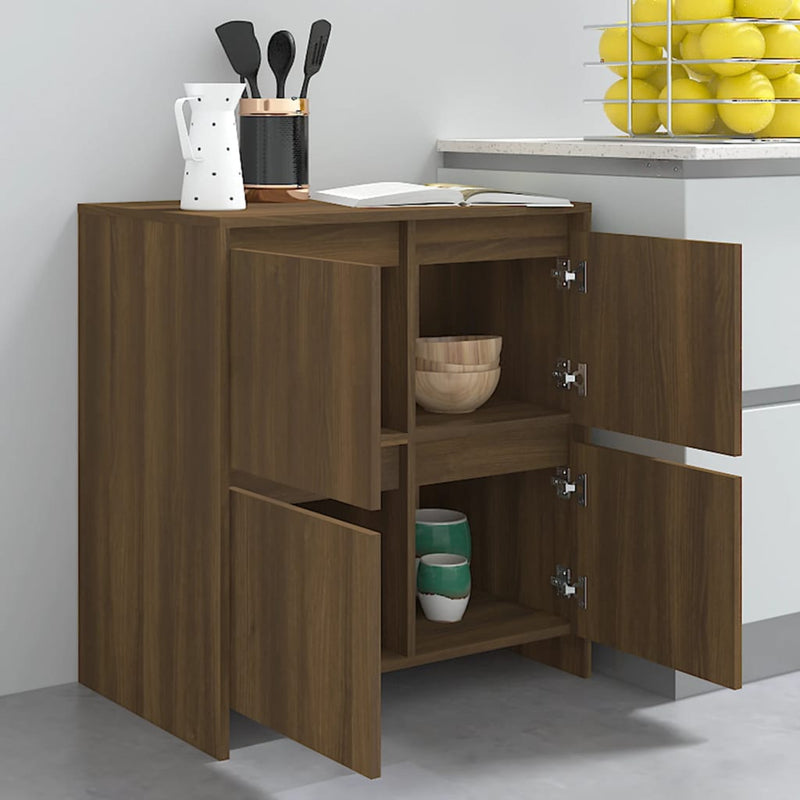 Sideboards 2 Stk. Eiche Braun 70x41x75 cm Spanplatte