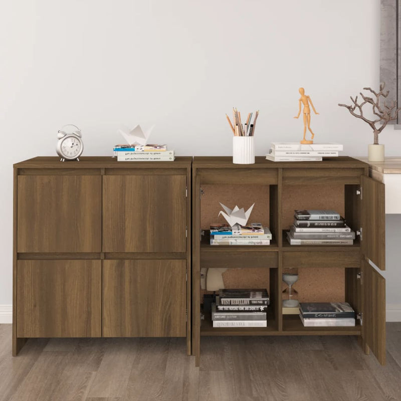 Sideboards 2 Stk. Eiche Braun 70x41x75 cm Spanplatte