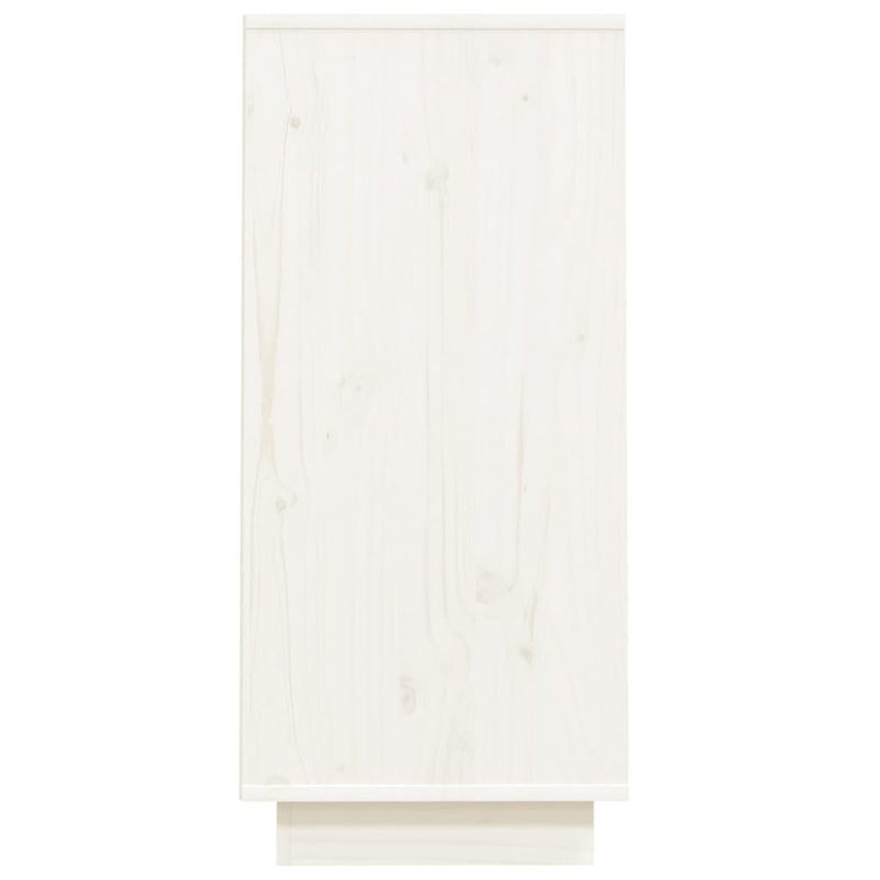 Beistellschrank Weiß 60x34x75 cm Massivholz Kiefer