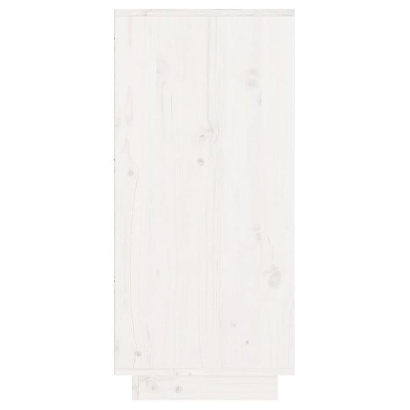 Beistellschrank Weiß 60x34x75 cm Massivholz Kiefer