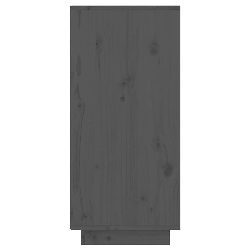 Beistellschrank Grau 60x34x75 cm Massivholz Kiefer