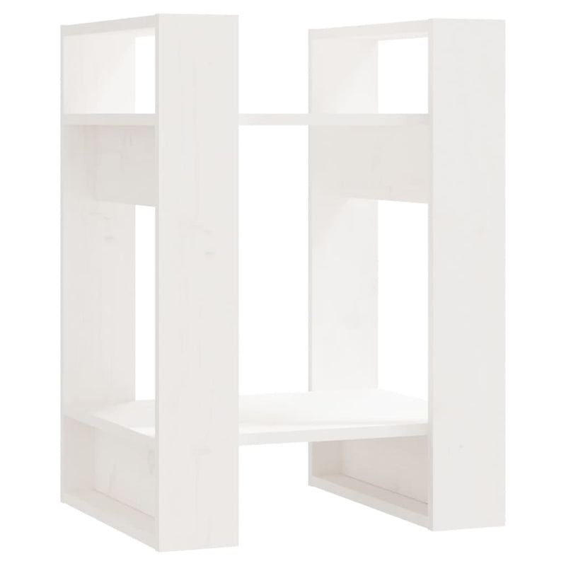 Bücherregal/Raumteiler Weiß 41x35x57 cm Massivholz Kiefer
