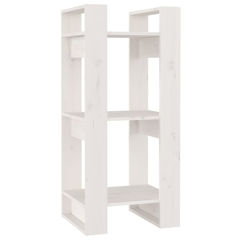 Bücherregal/Raumteiler Weiß 41x35x91 cm Massivholz Kiefer