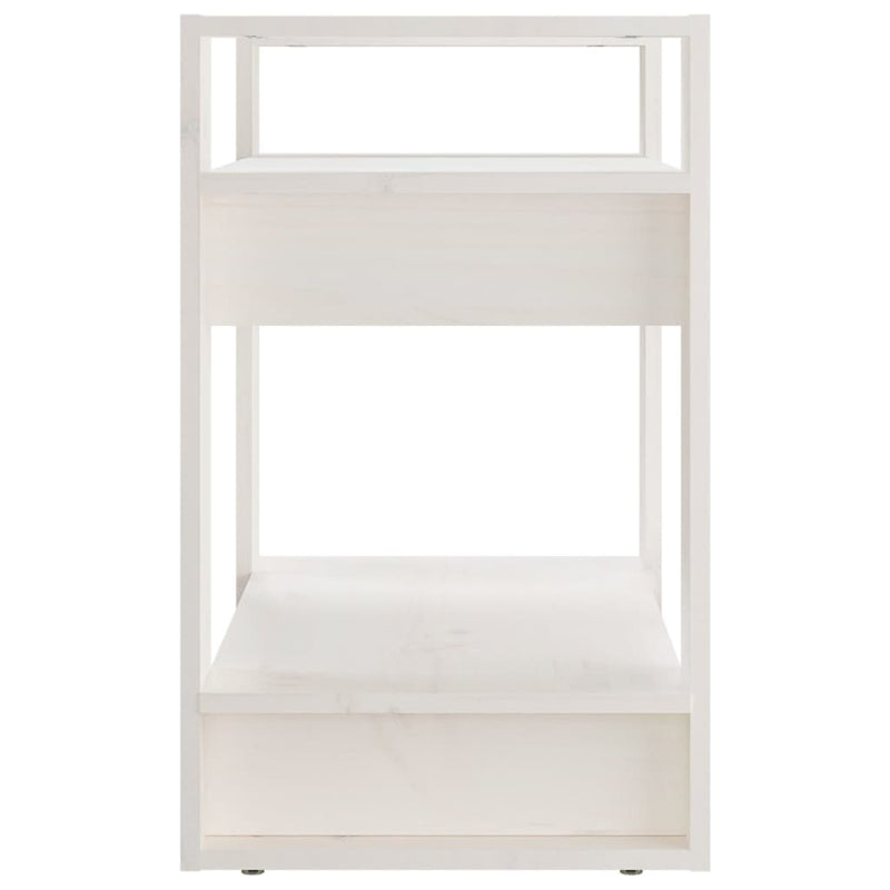 Bücherregal/Raumteiler Weiß 60x35x57 cm Massivholz Kiefer