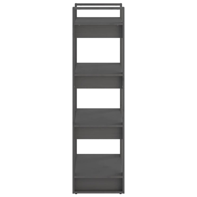 Bücherregal/Raumteiler Grau 60x35x125 cm Massivholz