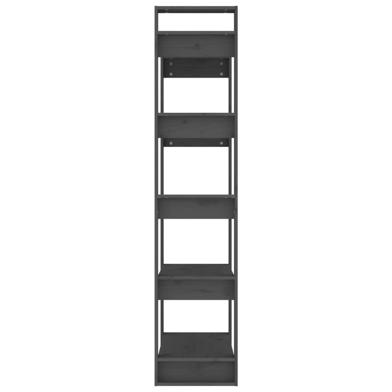 Bücherregal/Raumteiler Grau 80x35x160 cm Massivholz