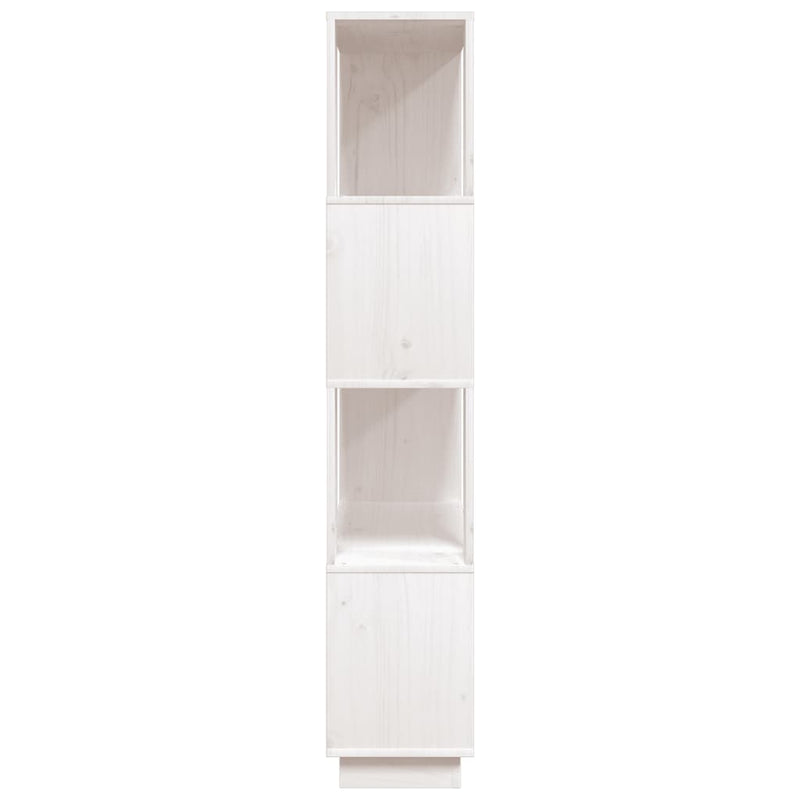 Bücherregal/Raumteiler Weiß 80x25x132 cm Massivholz Kiefer