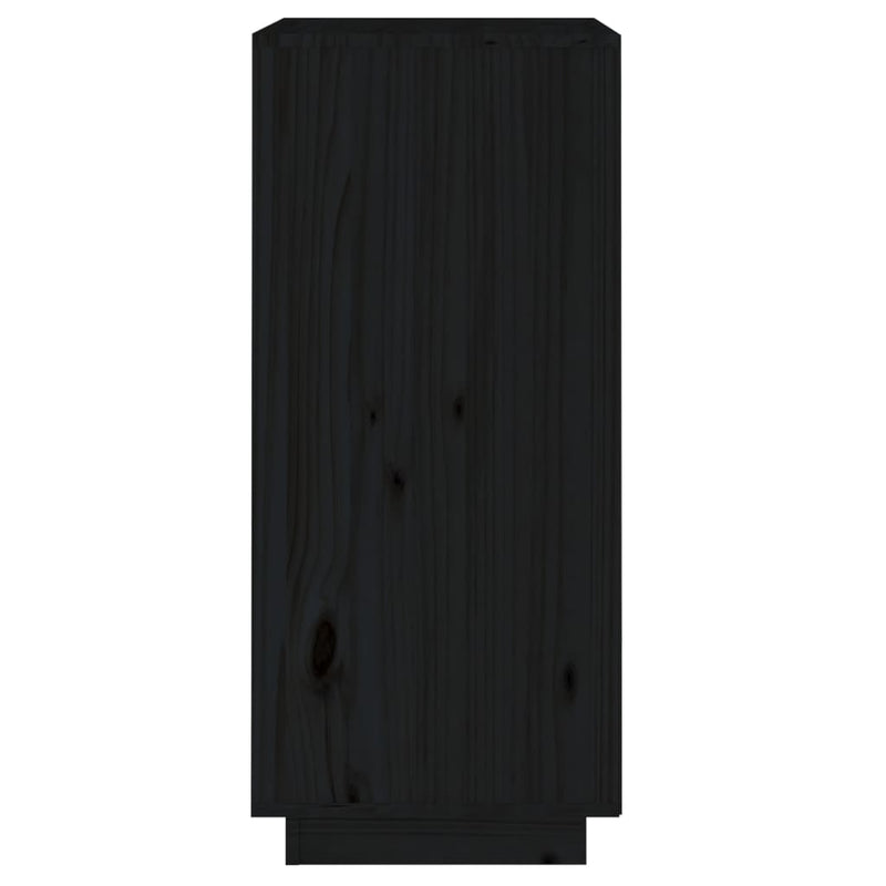 Sideboard Schwarz 38x35x80 cm Massivholz Kiefer