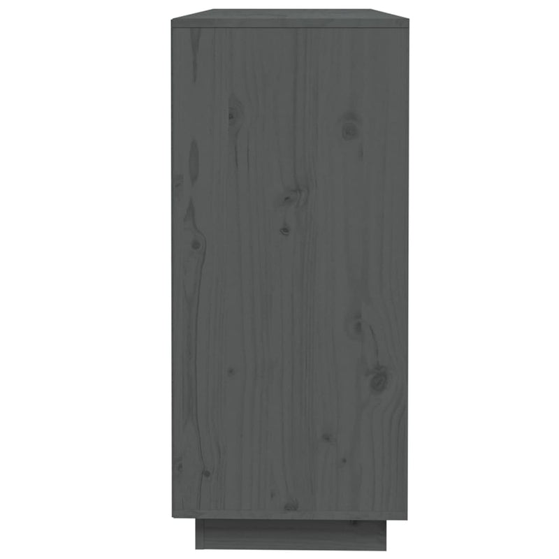 Sideboard Grau 110,5x35x80 cm Massivholz Kiefer