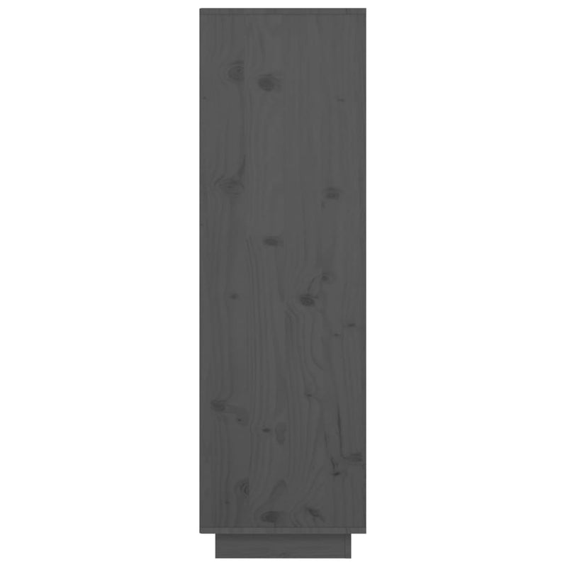 Highboard Grau 38x35x117 cm Massivholz Kiefer