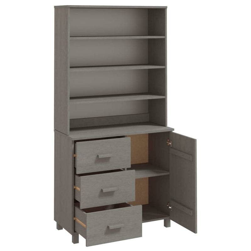 Highboard Massivholz Kiefer Hellgrau