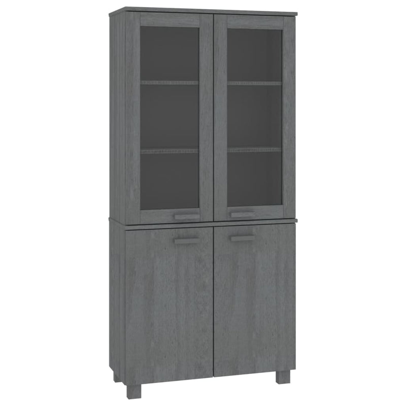 Highboard Massivholz Kiefer Dunkelgrau