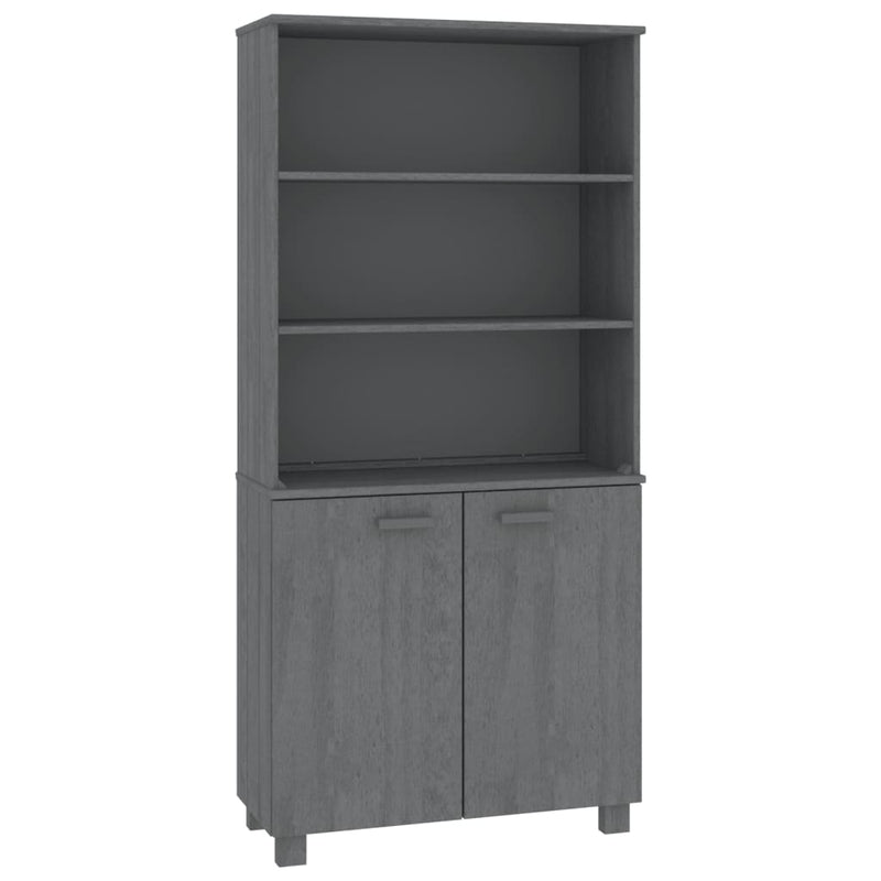 Highboard Massivholz Kiefer Dunkelgrau