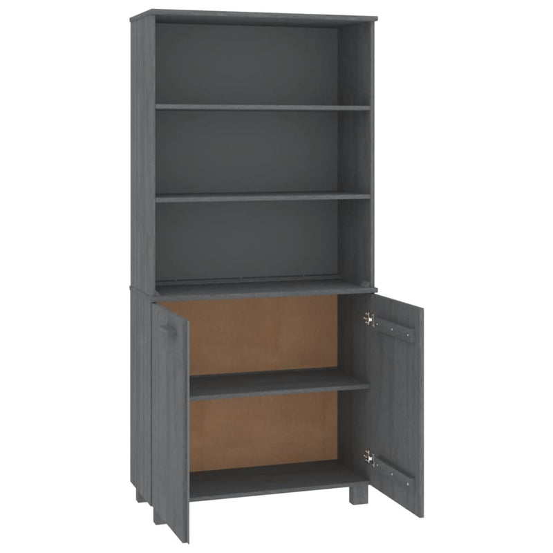 Highboard Massivholz Kiefer Dunkelgrau