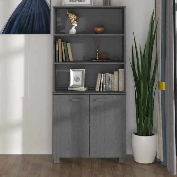 Highboard Massivholz Kiefer Dunkelgrau