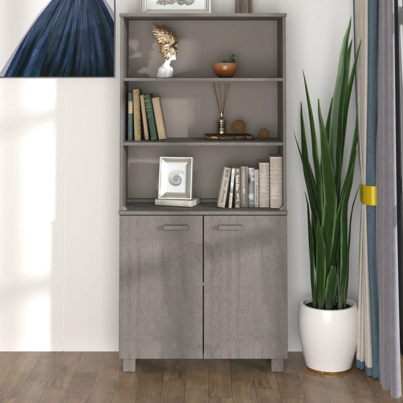 Highboard Massivholz Kiefer Hellgrau