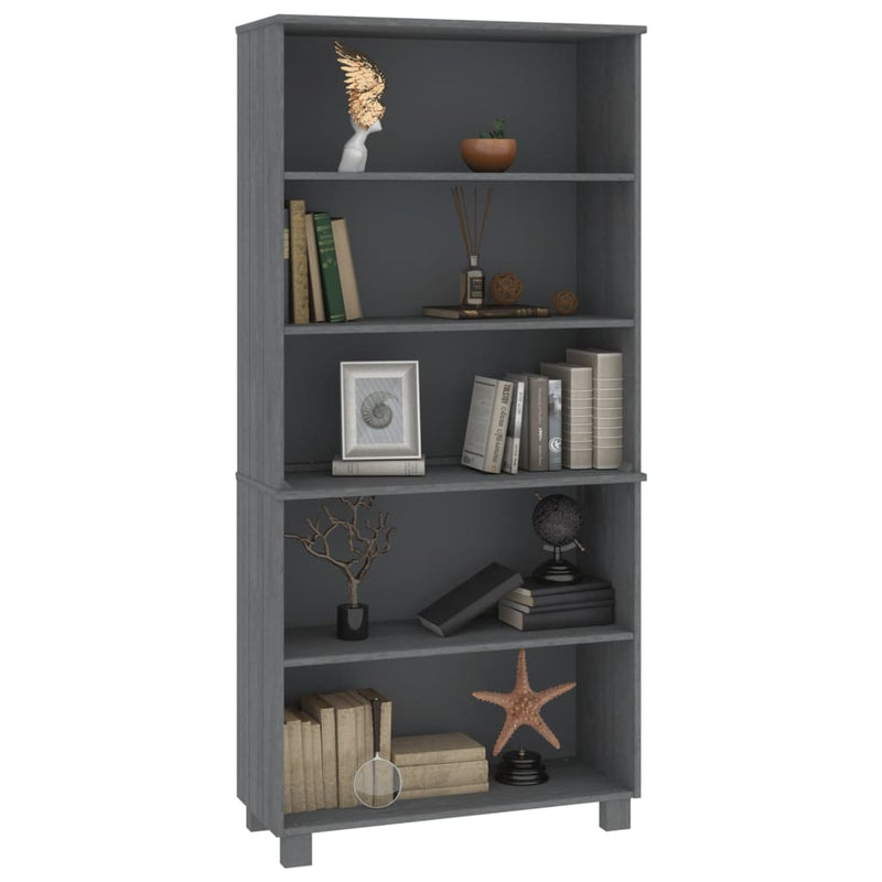 Highboard Massivholz Kiefer Dunkelgrau