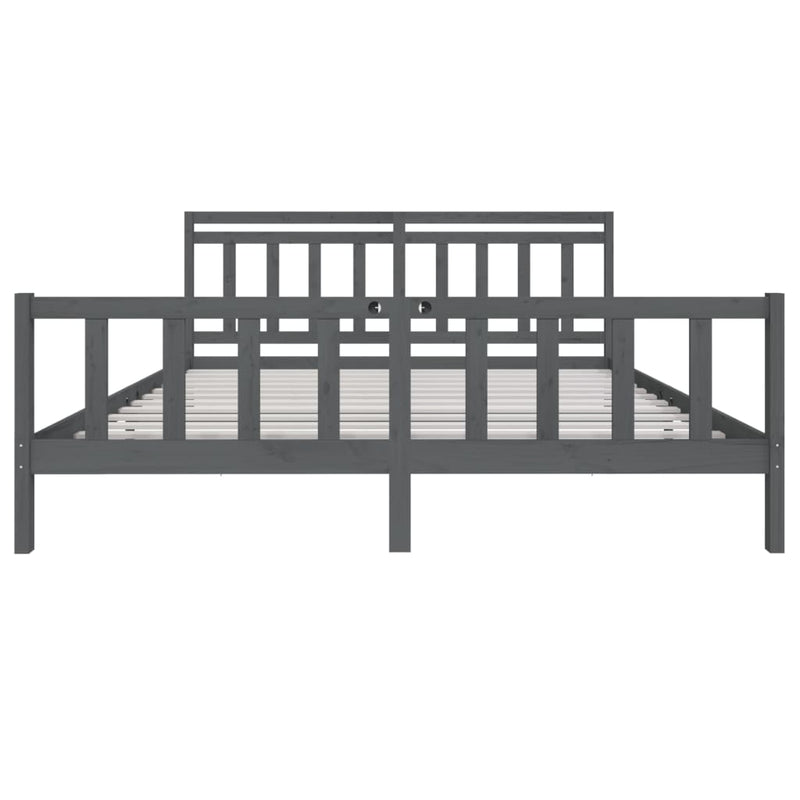 Massivholzbett Grau 200x200 cm