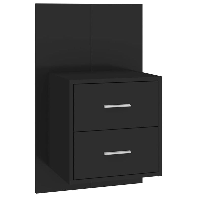 Wand-Nachttisch Schwarz Holzwerkstoff
