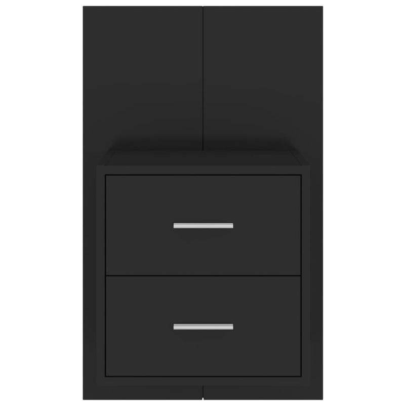 Wand-Nachttisch Schwarz Holzwerkstoff