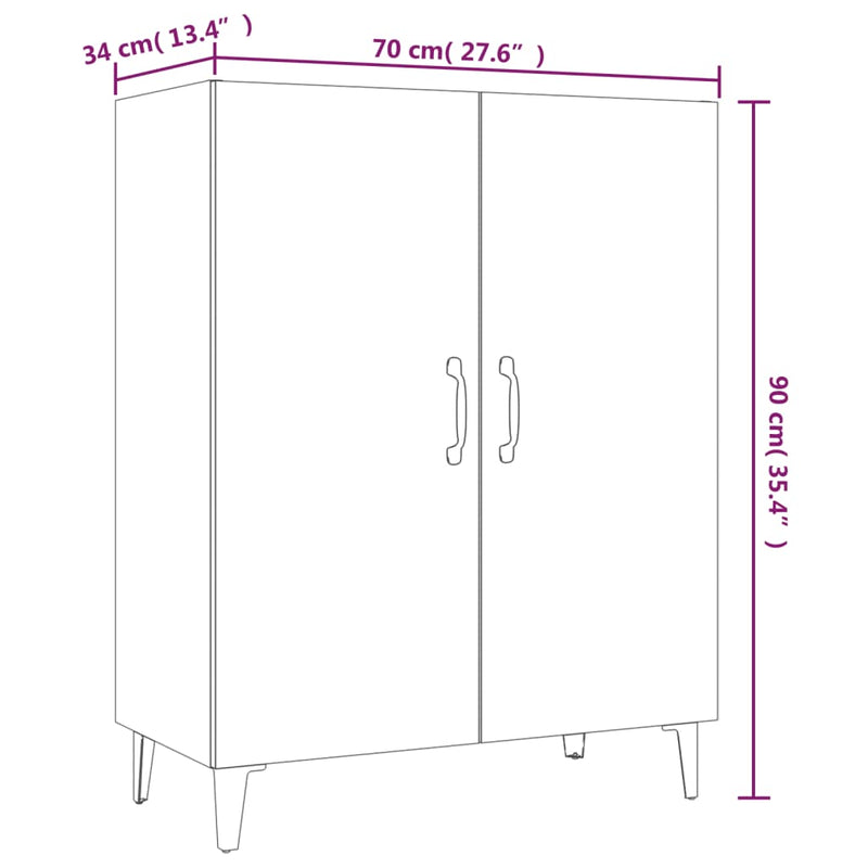 Sideboard Schwarz 70x34x90 cm Holzwerkstoff