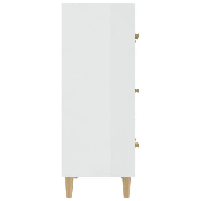 Sideboard Hochglanz-Weiß 70x34x90 cm Holzwerkstoff