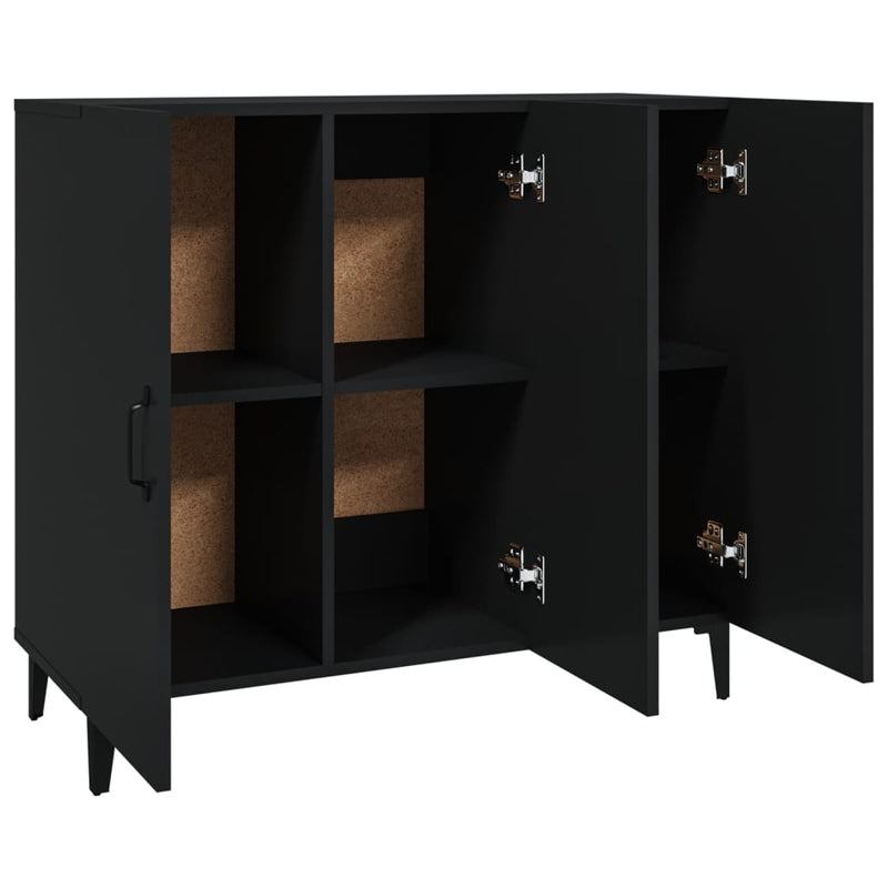 Sideboard Schwarz 90x34x80 cm Holzwerkstoff