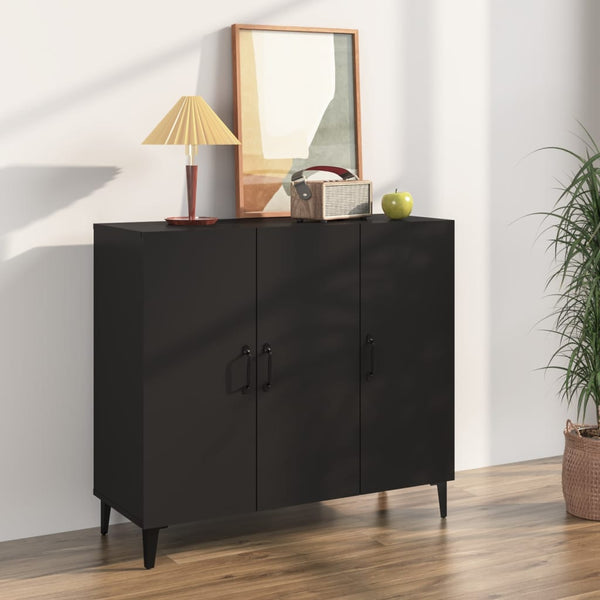 Sideboard Schwarz 90x34x80 cm Holzwerkstoff