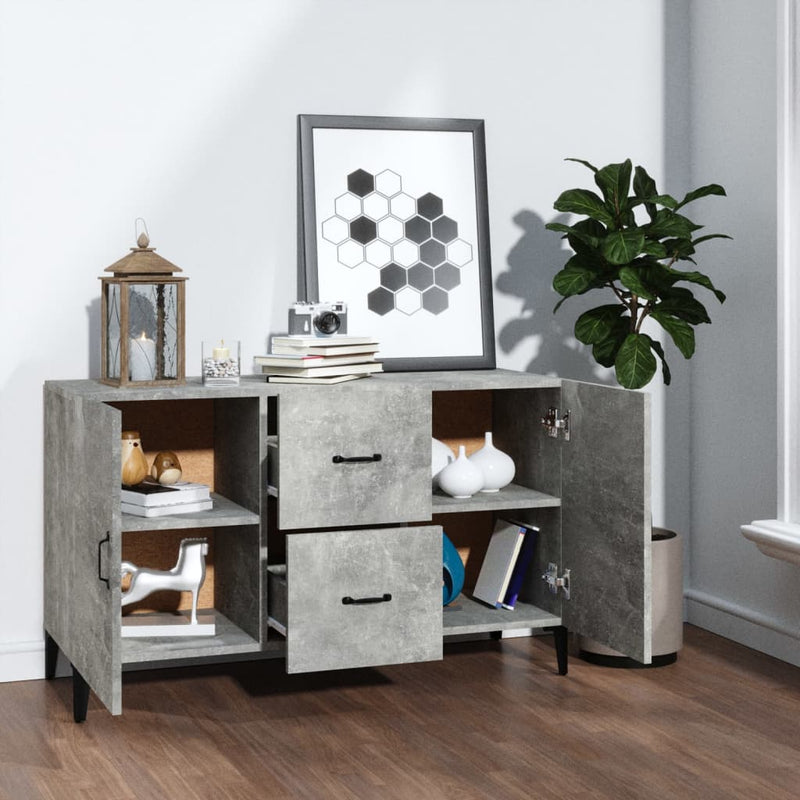 Sideboard Betongrau 100x36x60 cm Holzwerkstoff