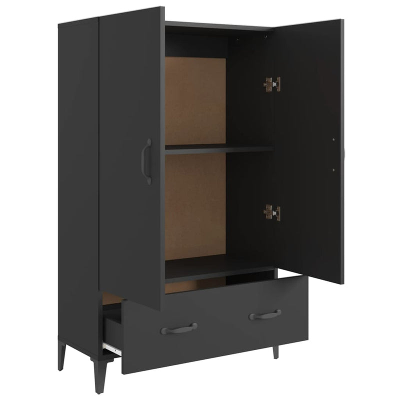 Highboard Schwarz 70x31x115 cm Holzwerkstoff