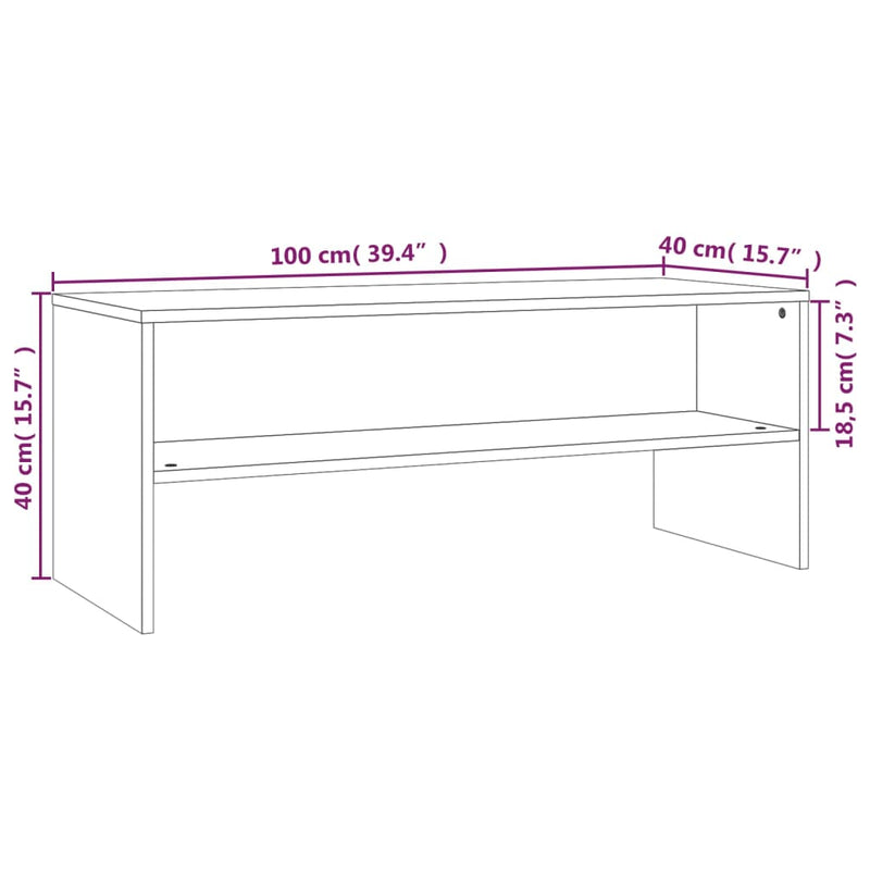 TV-Schrank Grau Sonoma 100x40x40 cm Holzwerkstoff