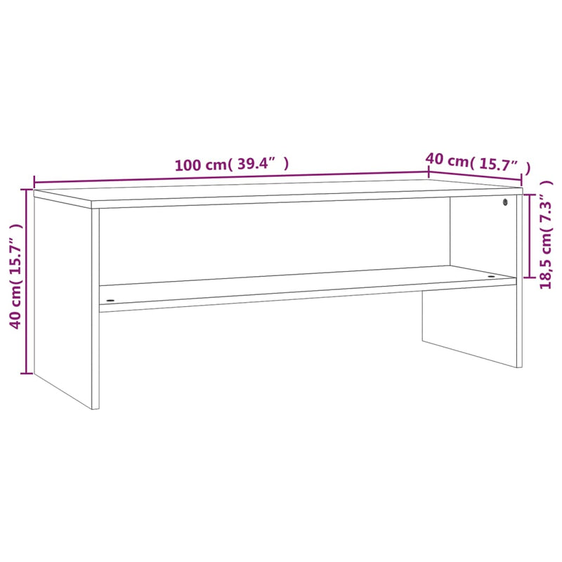 TV-Schrank Braun Eichen-Optik 100x40x40 cm Holzwerkstoff