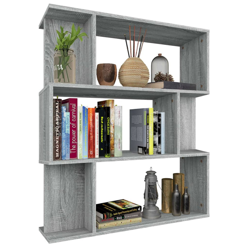 Bücherregal/Raumteiler Grau Sonoma 80x24x96 cm Holzwerkstoff