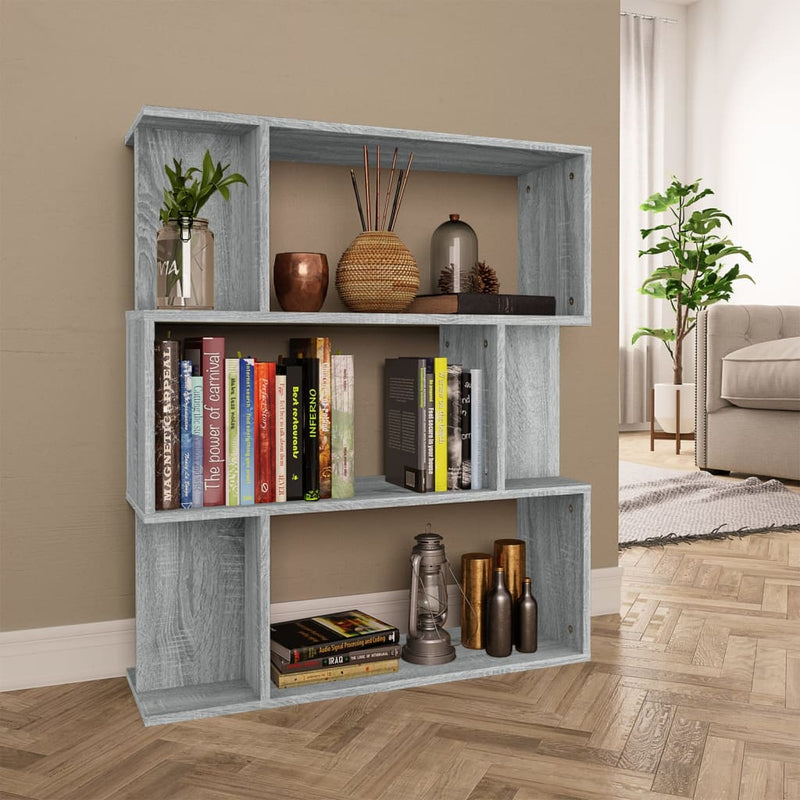 Bücherregal/Raumteiler Grau Sonoma 80x24x96 cm Holzwerkstoff