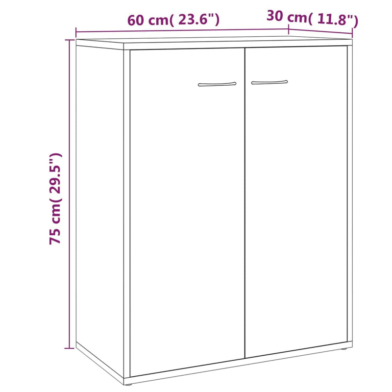 Sideboard Braun Eichen-Optik 60x30x75 cm Holzwerkstoff