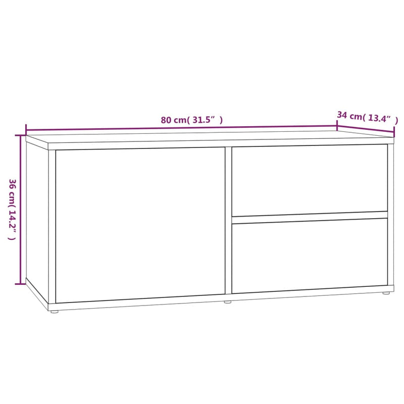 TV-Schrank Grau Sonoma 80x34x36 cm Holzwerkstoff