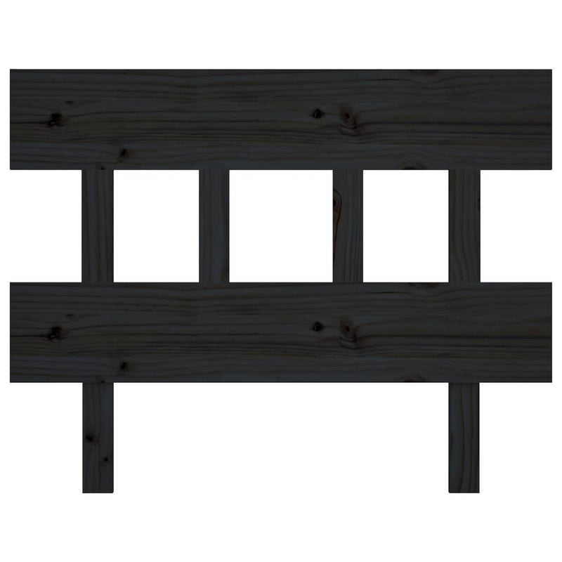 Bett-Kopfteil Schwarz 78,5x3x81 cm Massivholz Kiefer
