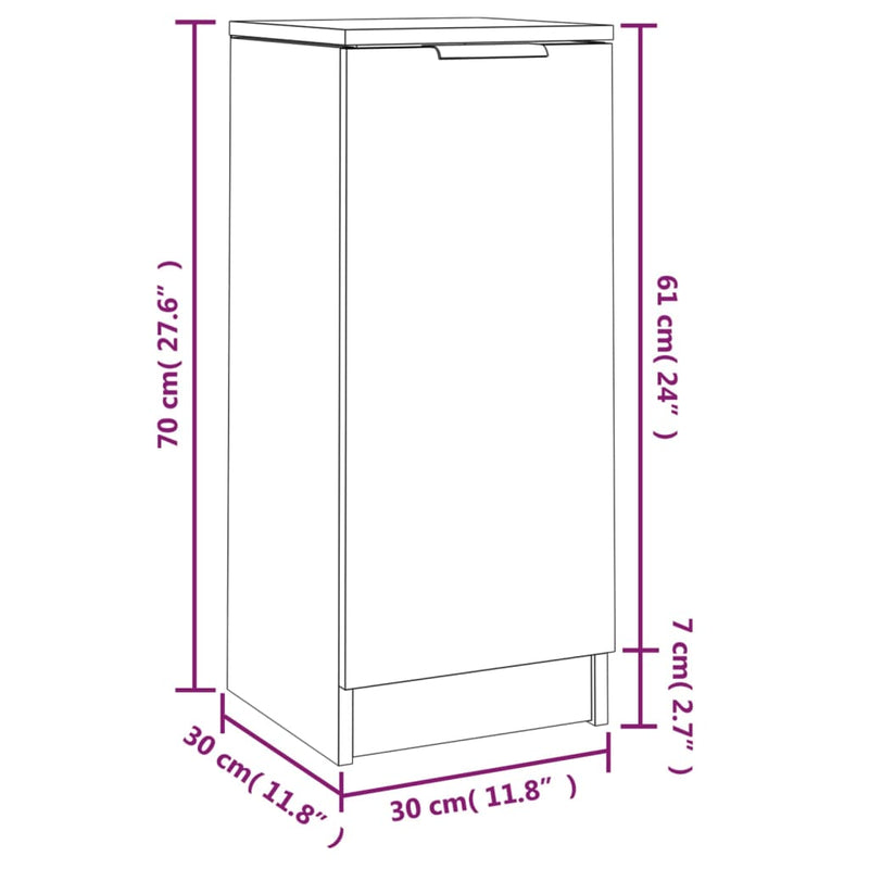 Sideboard Weiß 30x30x70 cm Holzwerkstoff