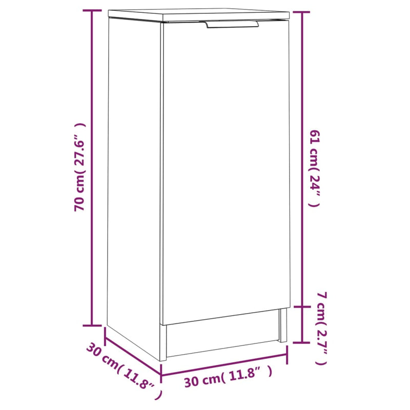 Sideboard Sonoma-Eiche 30x30x70 cm Holzwerkstoff