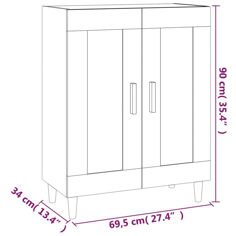 Sideboard Weiß 69,5x34x90 cm Holzwerkstoff